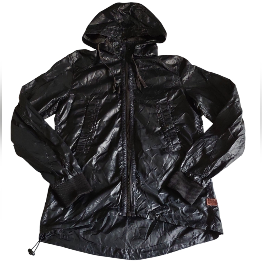 G Star Raw Size Medium Mundy Hooded Overshirt Black Windbreaker Jacket